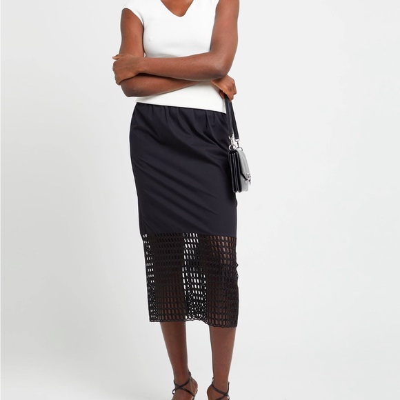 Italian Cotton Elegant Black Women's Skirt